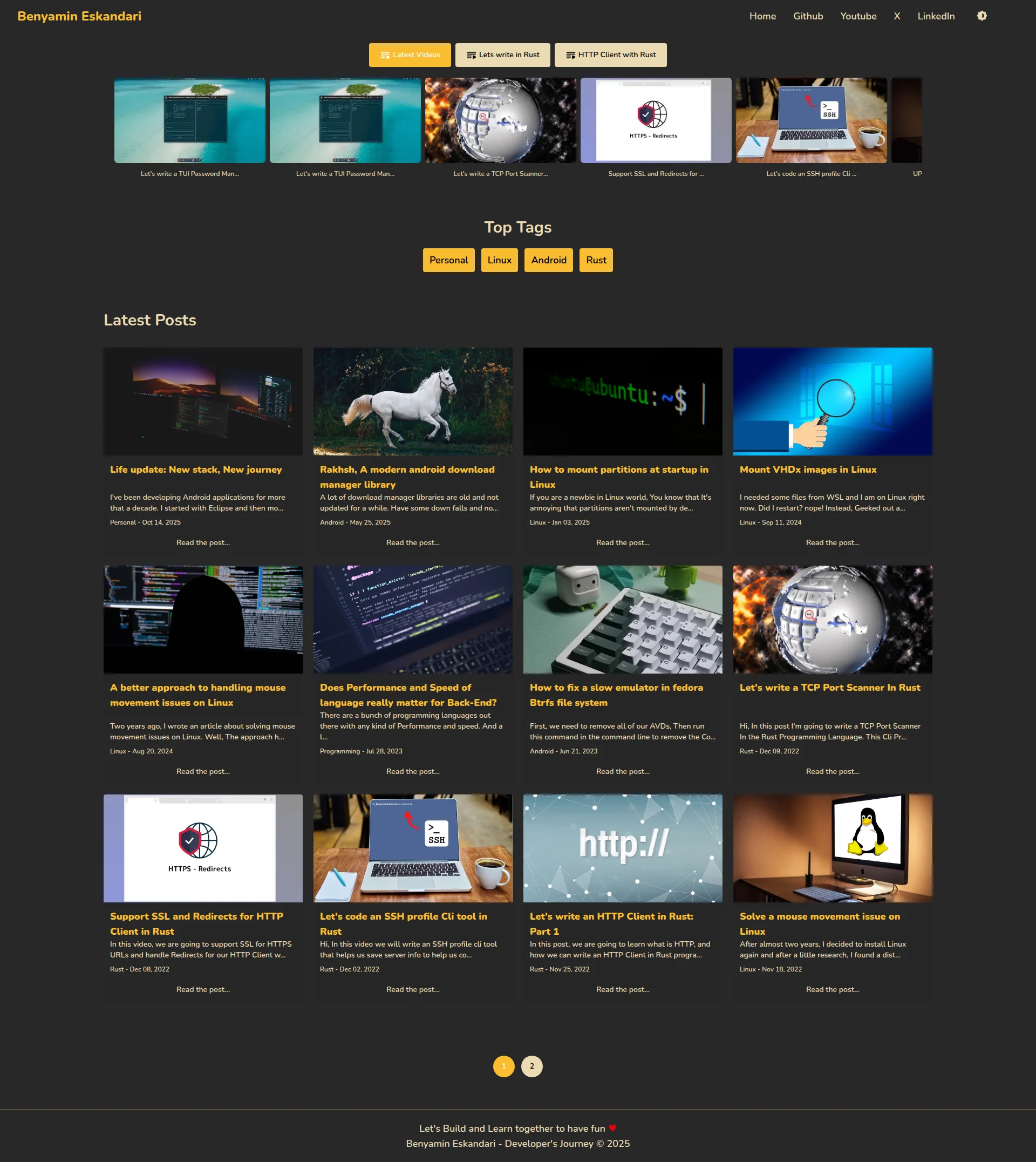 Capture d'écran du site benyaamin.com — analyse RoastMySite