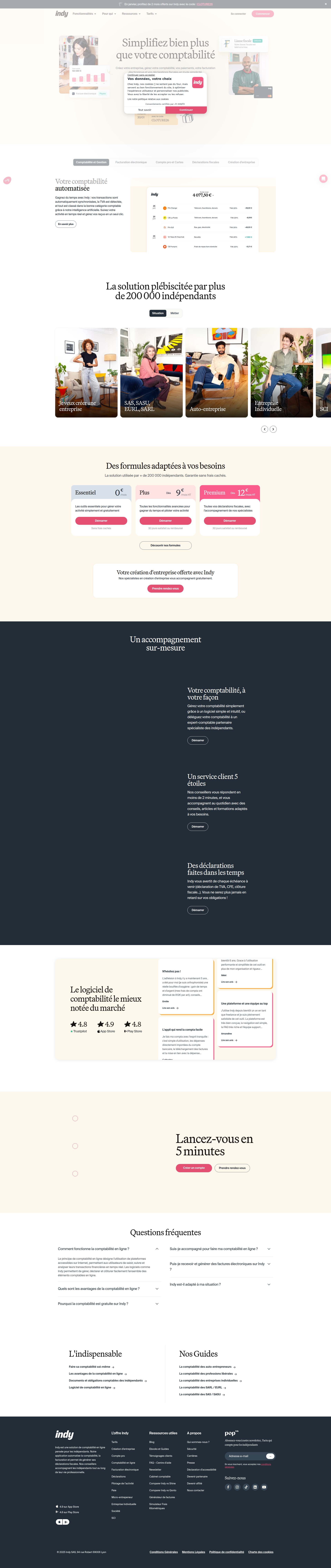 Capture d'écran du site www.indy.fr — analyse RoastMySite