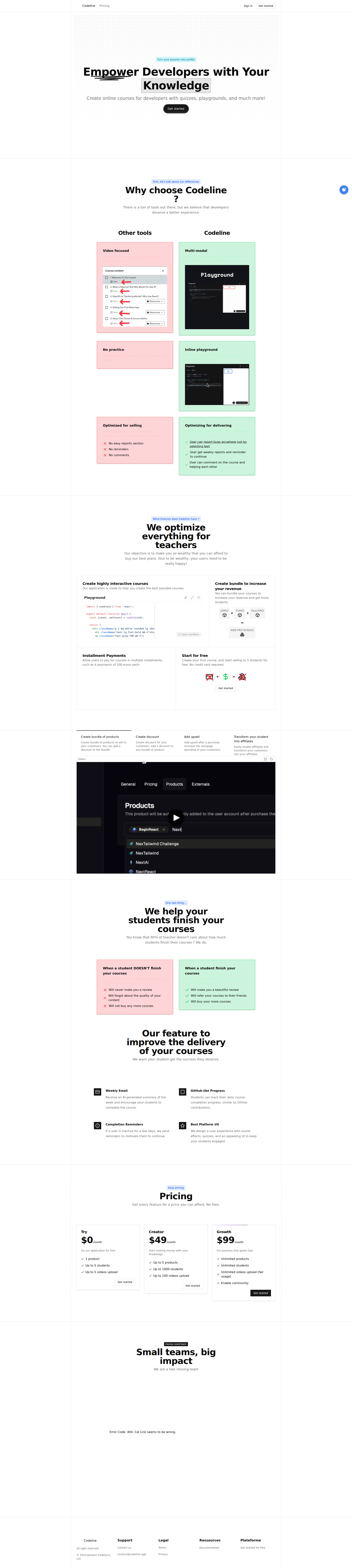 Capture d'écran du site codeline.app — analyse RoastMySite