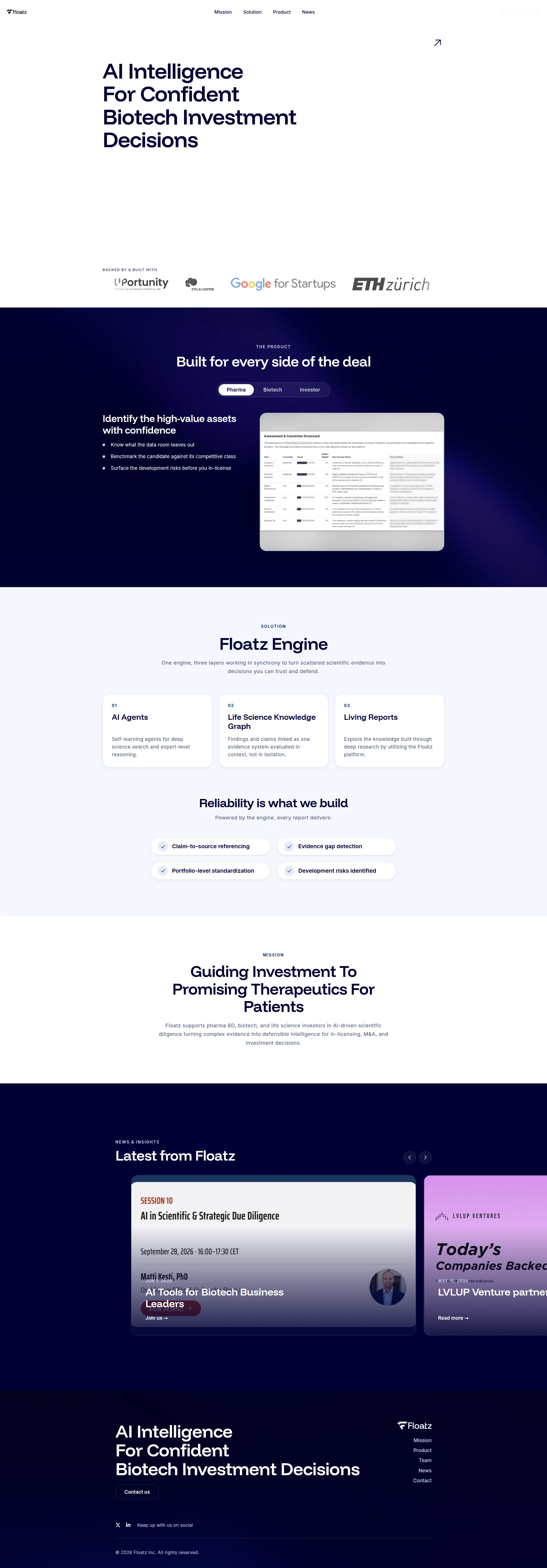 Capture d'écran du site floatz.ai — analyse RoastMySite