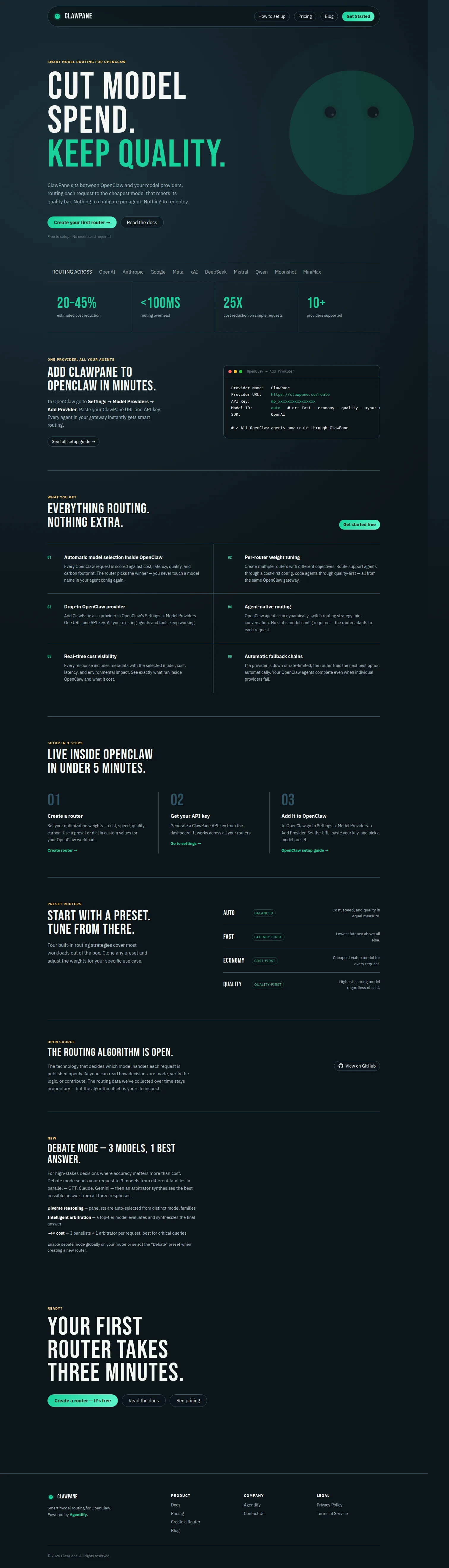 Capture d'écran du site clawpane.co — analyse RoastMySite