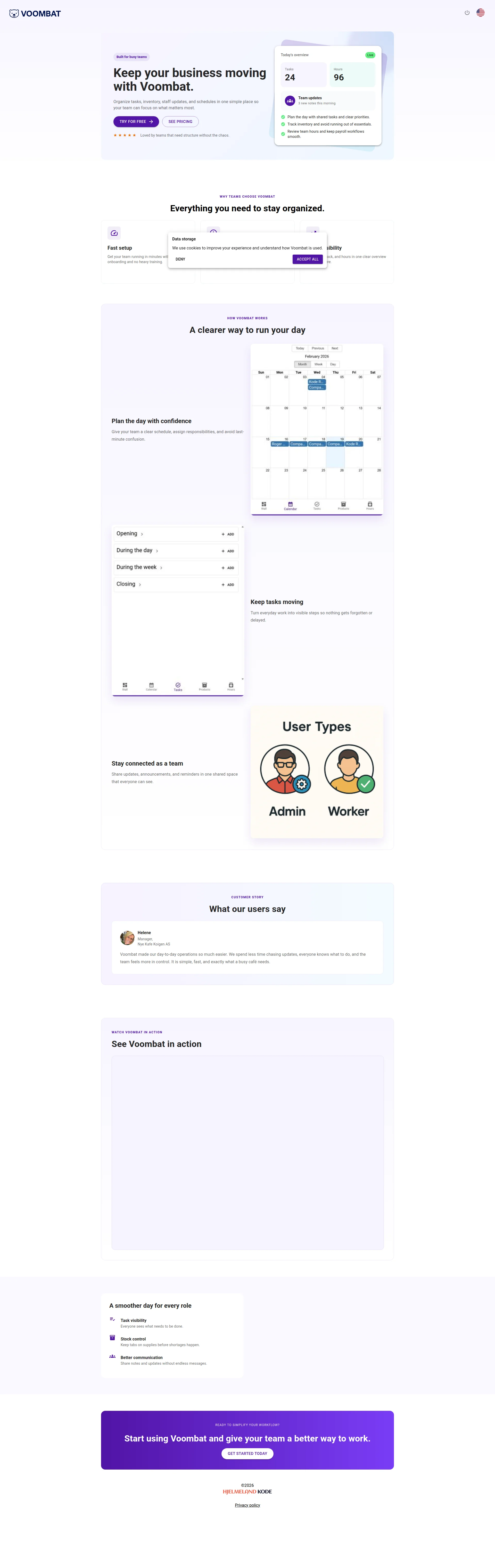 Capture d'écran du site voombat.com — analyse RoastMySite