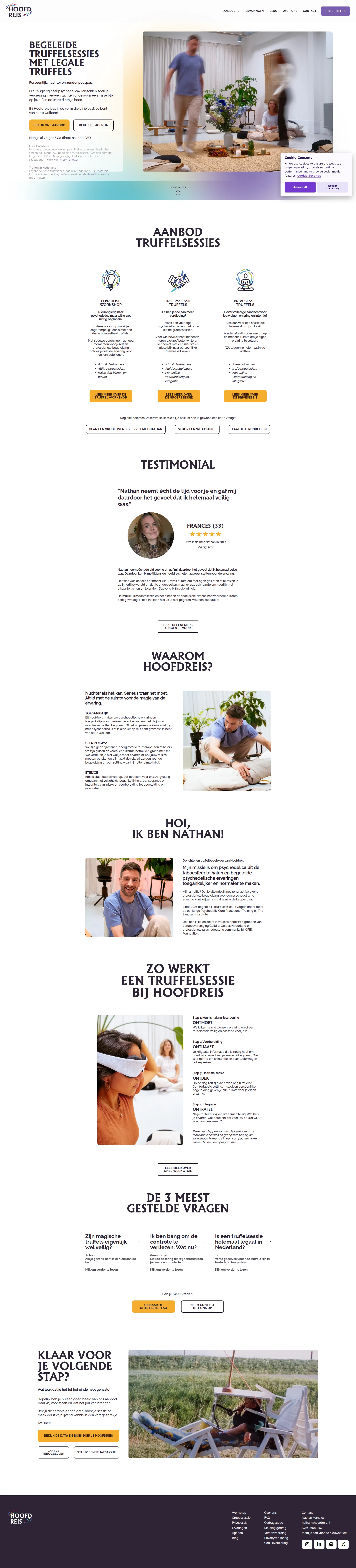 Capture d'écran du site www.hoofdreis.nl — analyse RoastMySite