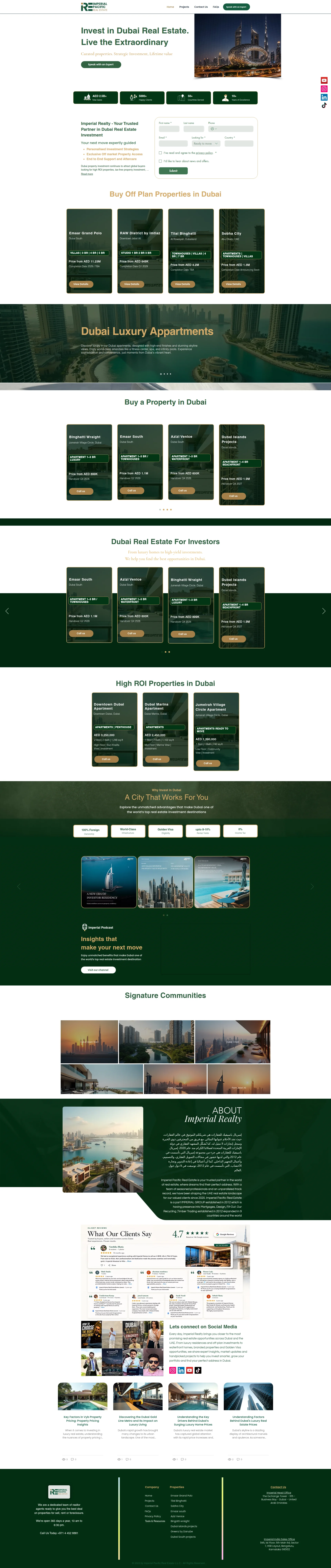 Capture d'écran du site www.imperialrealty.ae — analyse RoastMySite