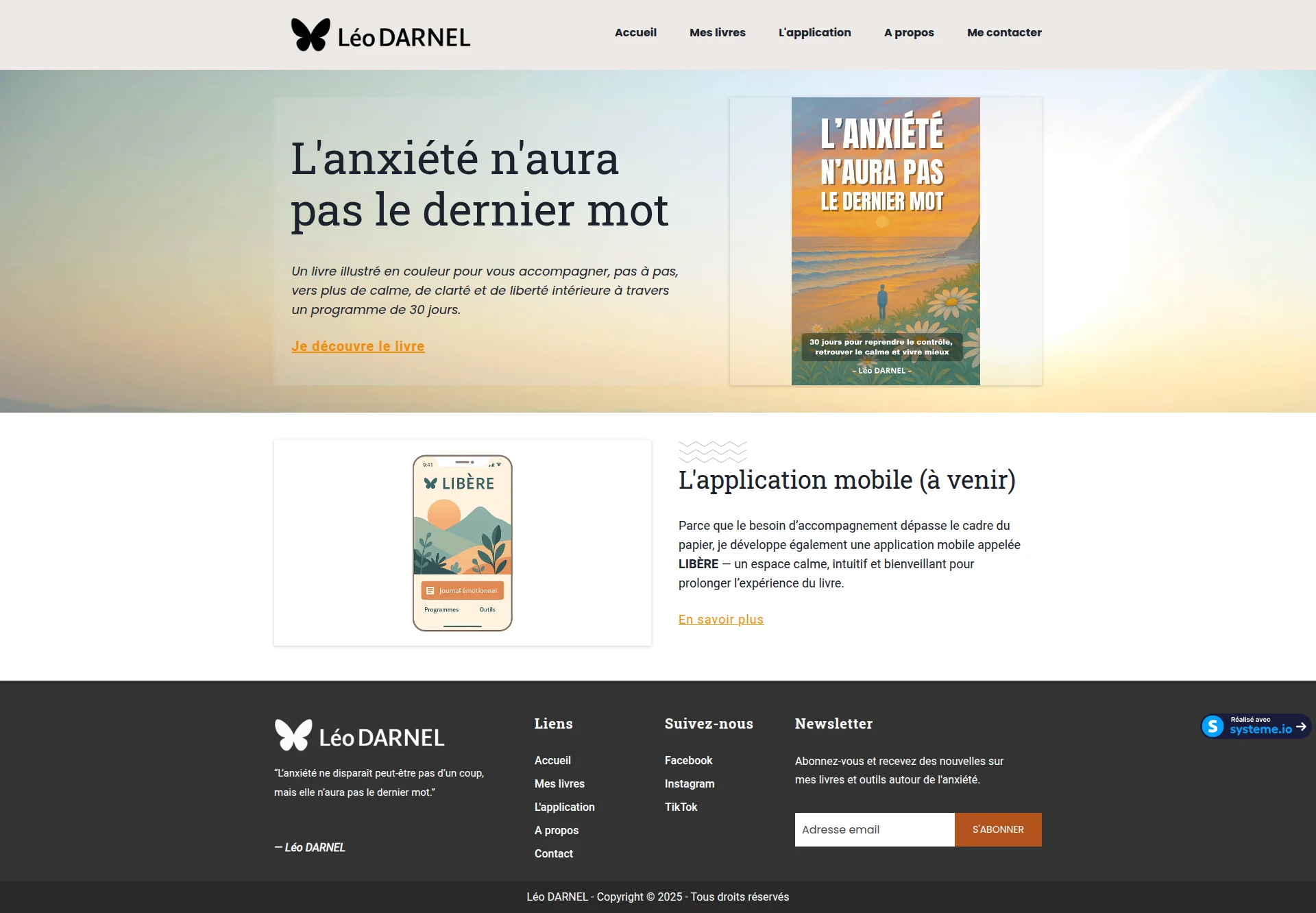 Capture d'écran du site www.leodarnel.com — analyse RoastMySite